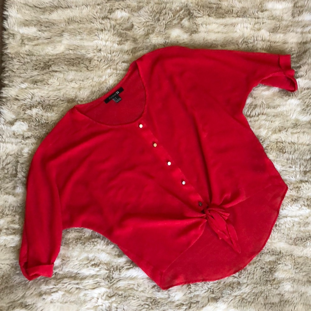 DONATEDRed top, perfect for v-day date! F21 size M - Picture 1 of 5